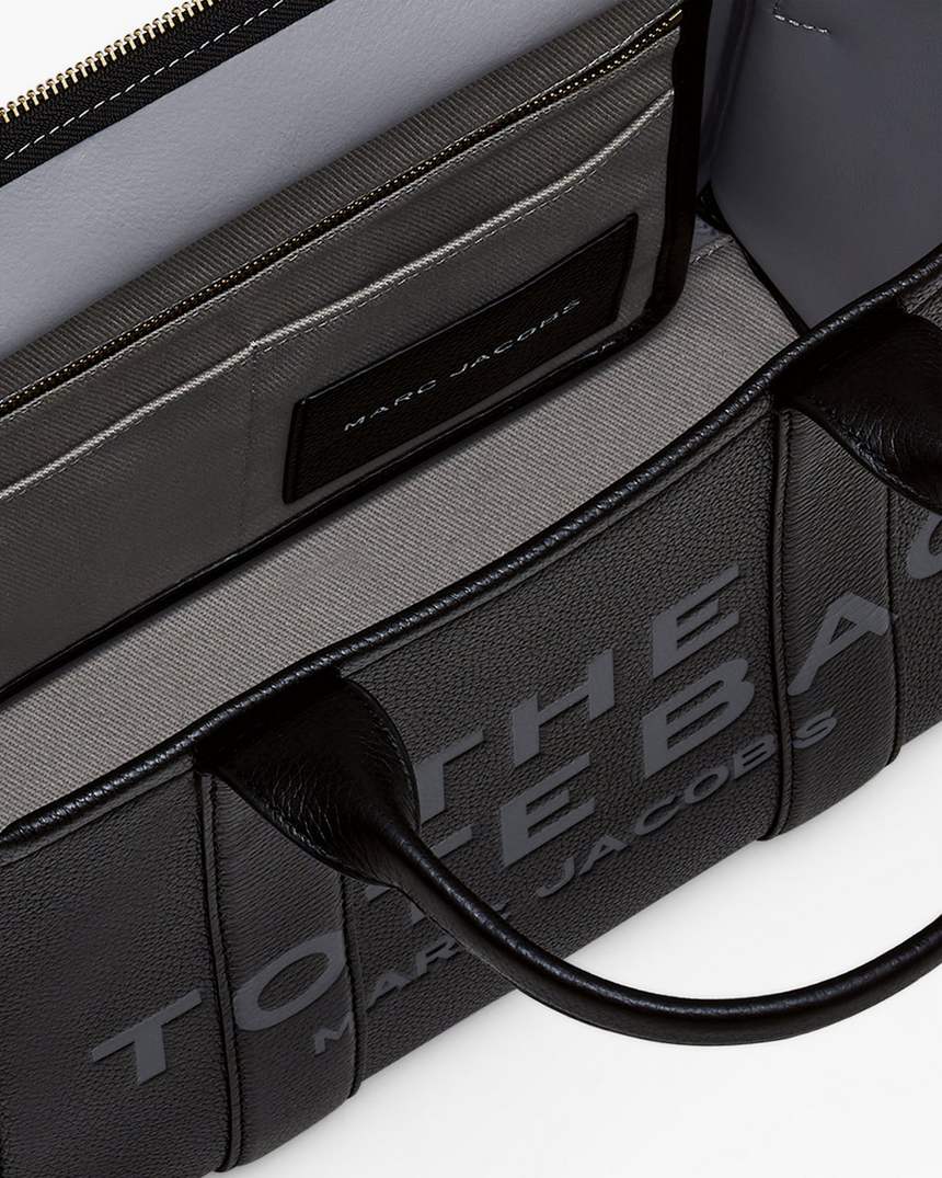 bolsa tote média de couro