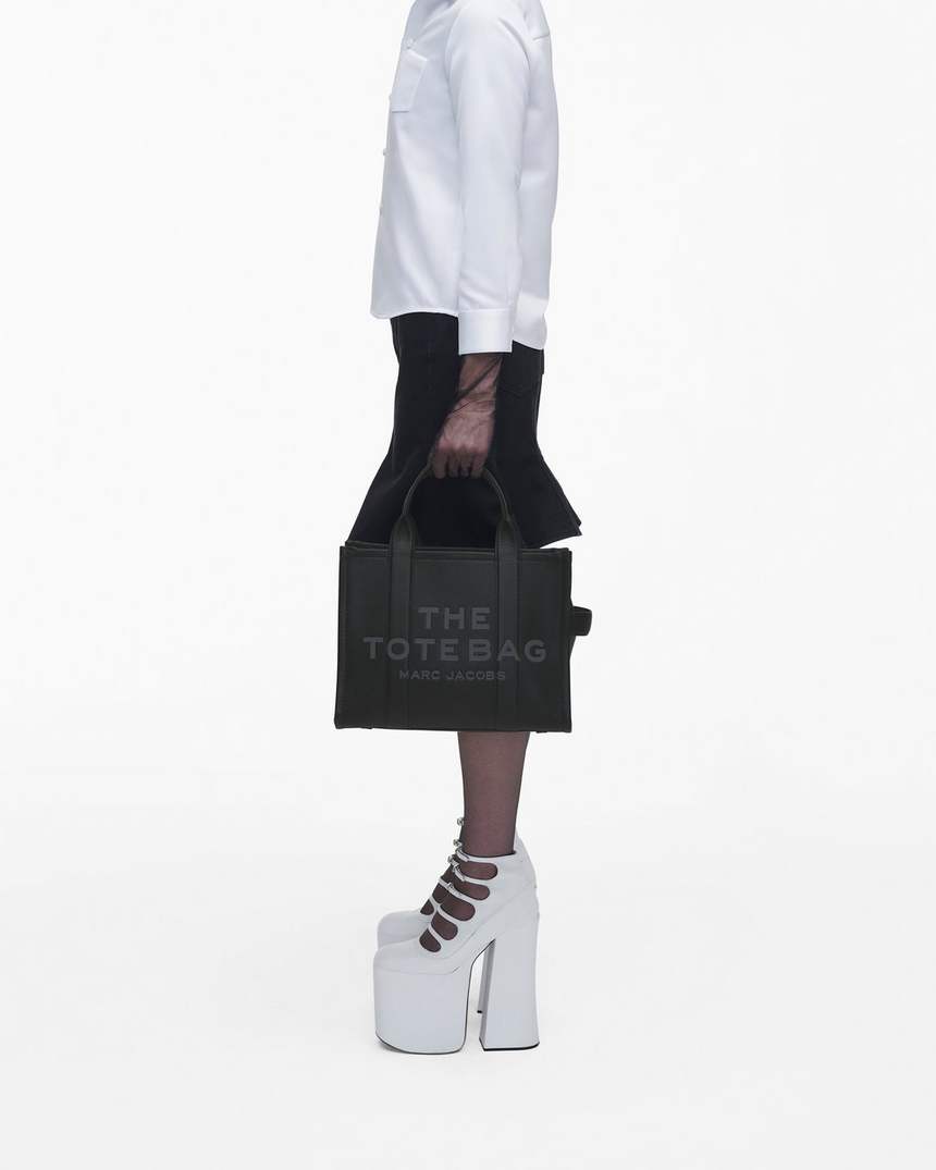 bolsa tote média de couro