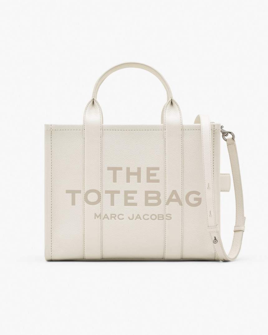 bolsa tote média de couro