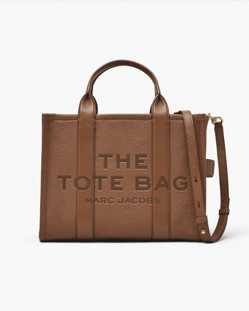 bolsa tote média de couro