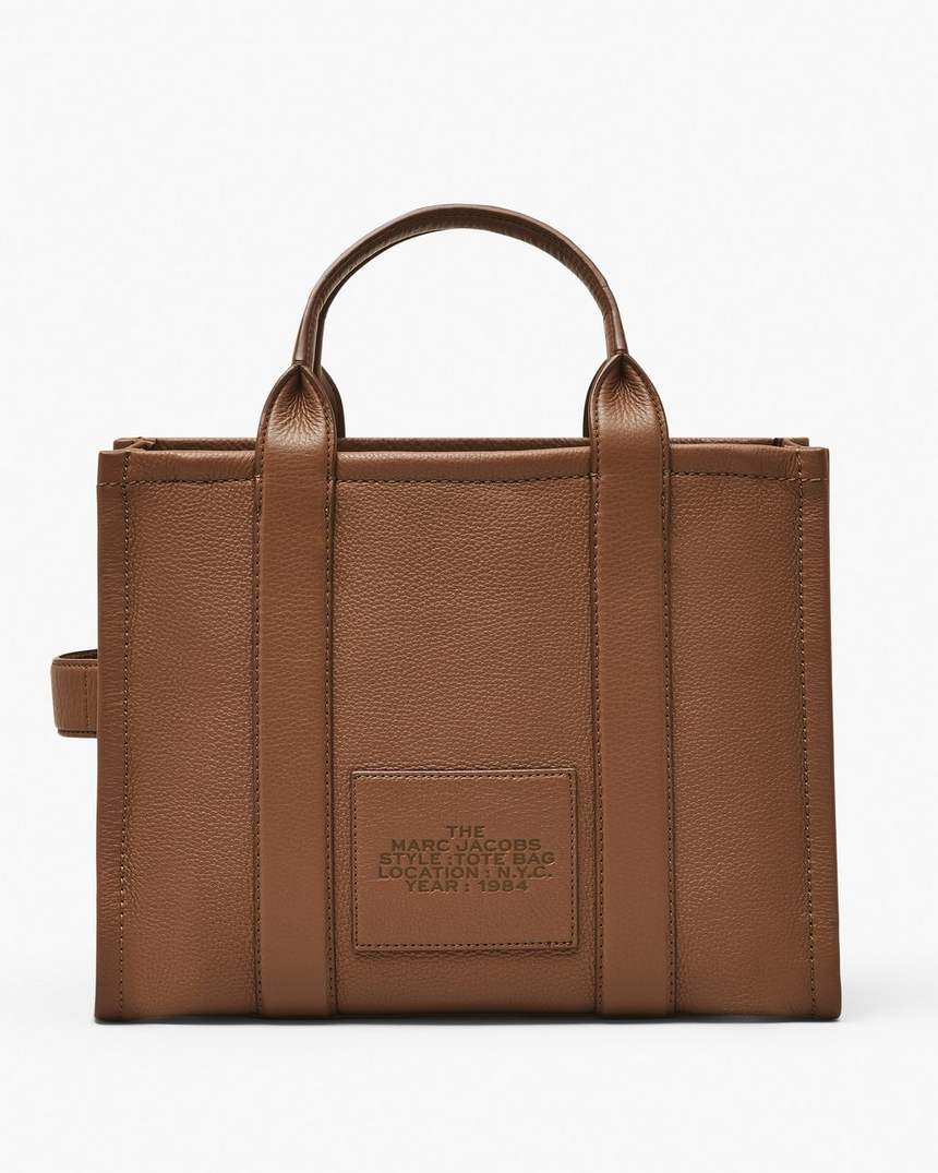 bolsa tote média de couro