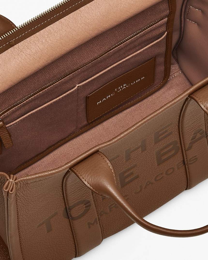 bolsa tote média de couro