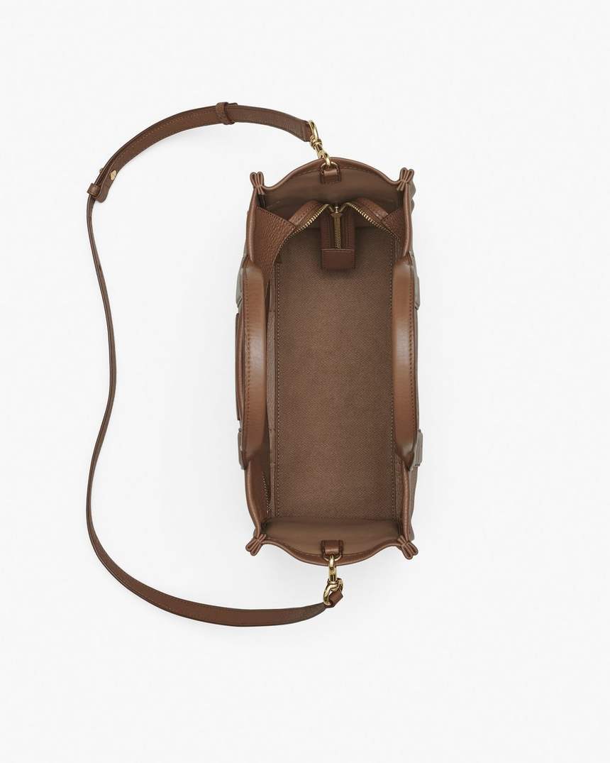 bolsa tote média de couro