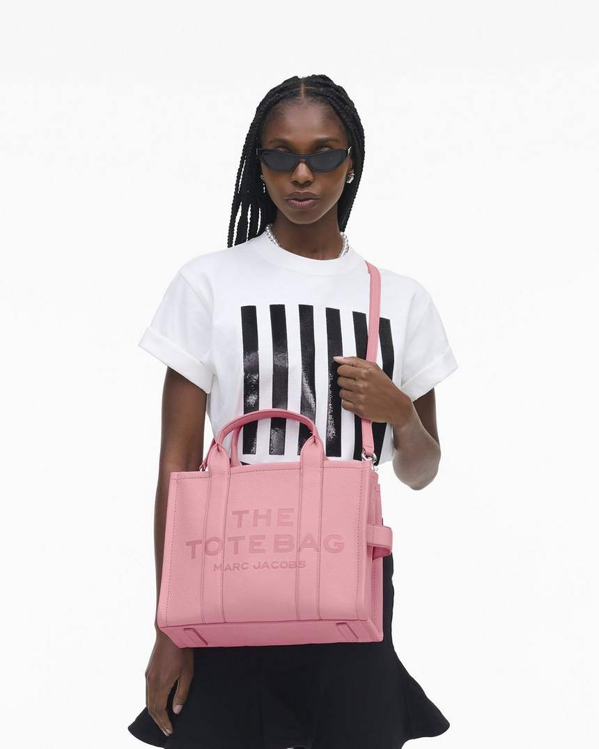 bolsa tote média de couro