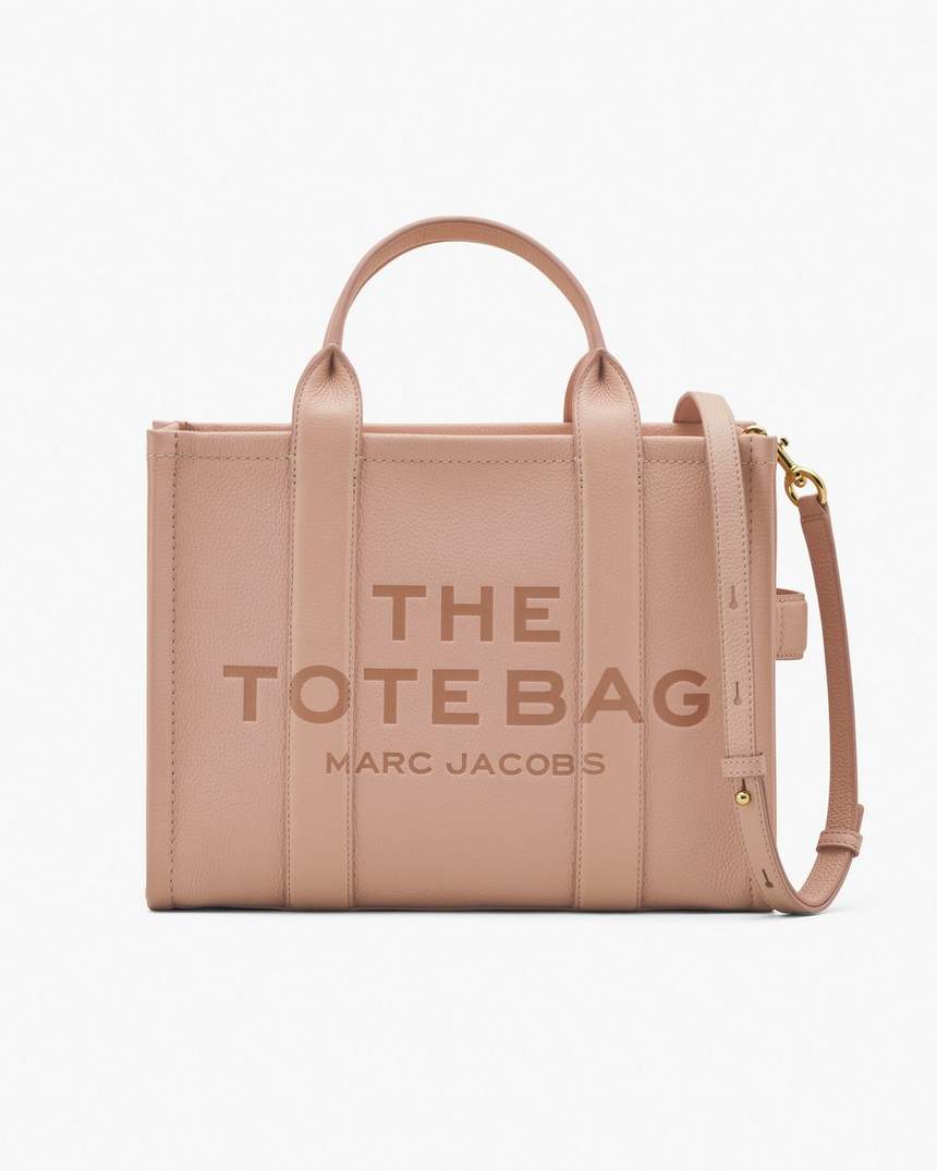 bolsa tote média de couro