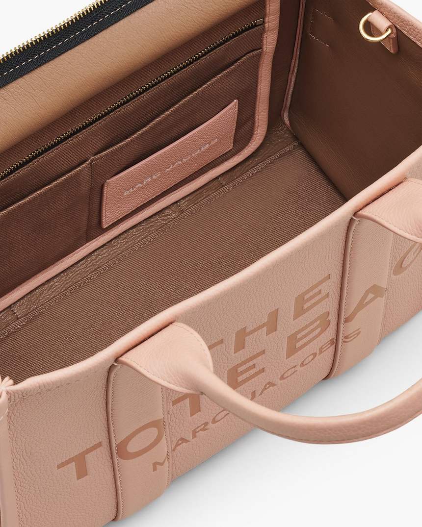 bolsa tote média de couro