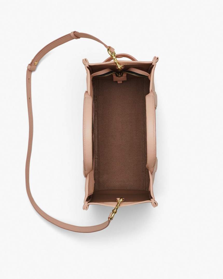 bolsa tote média de couro