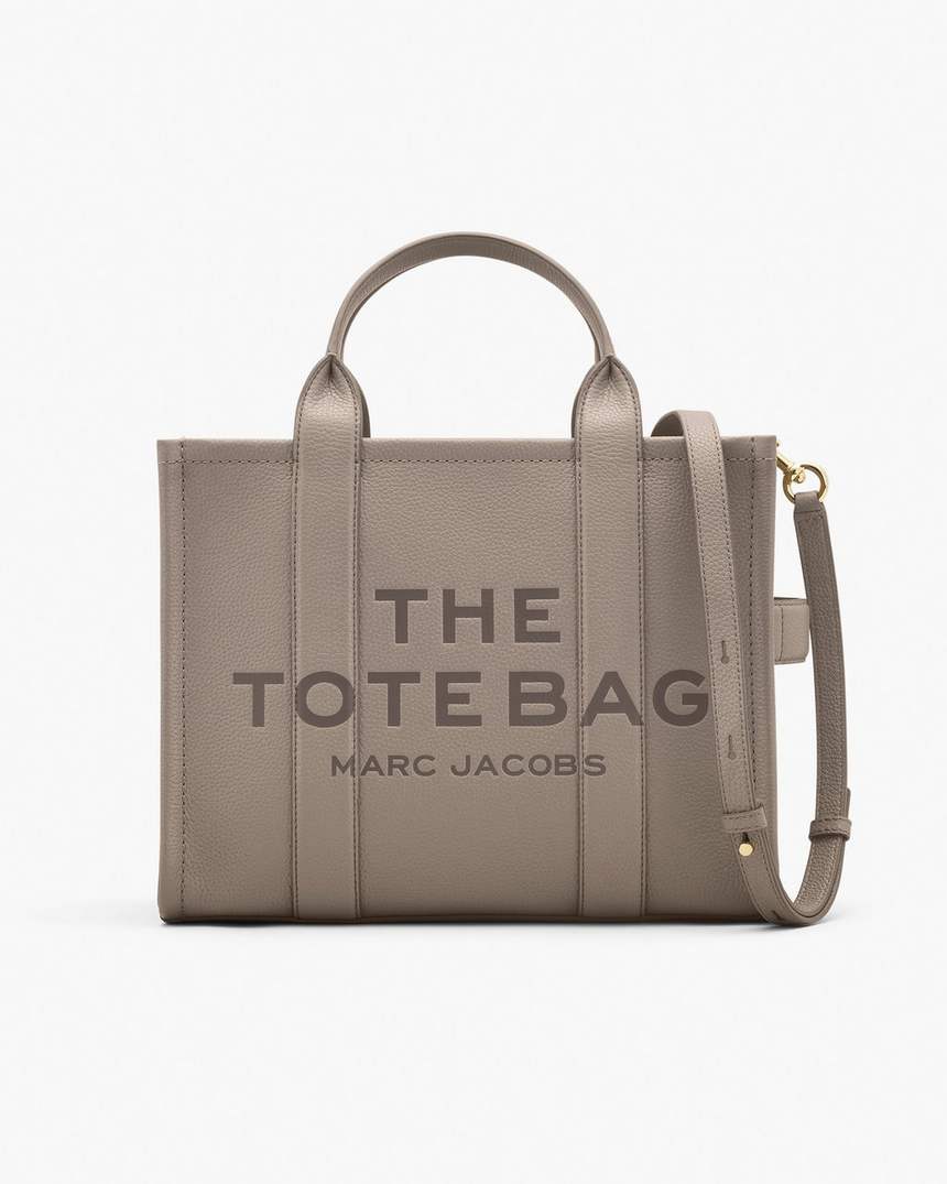 bolsa tote média de couro