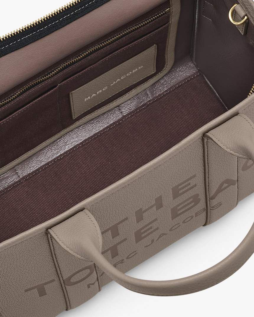 bolsa tote média de couro