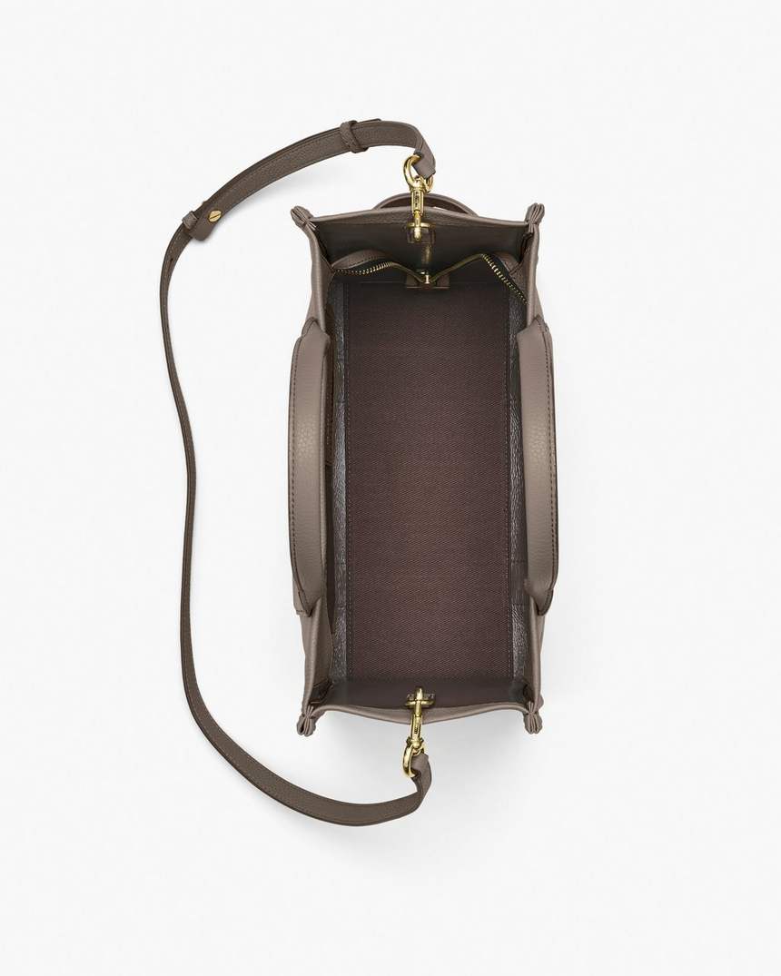 bolsa tote média de couro