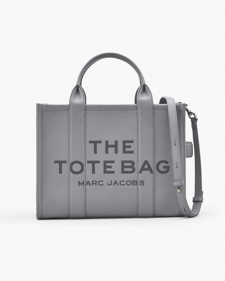 bolsa tote média de couro