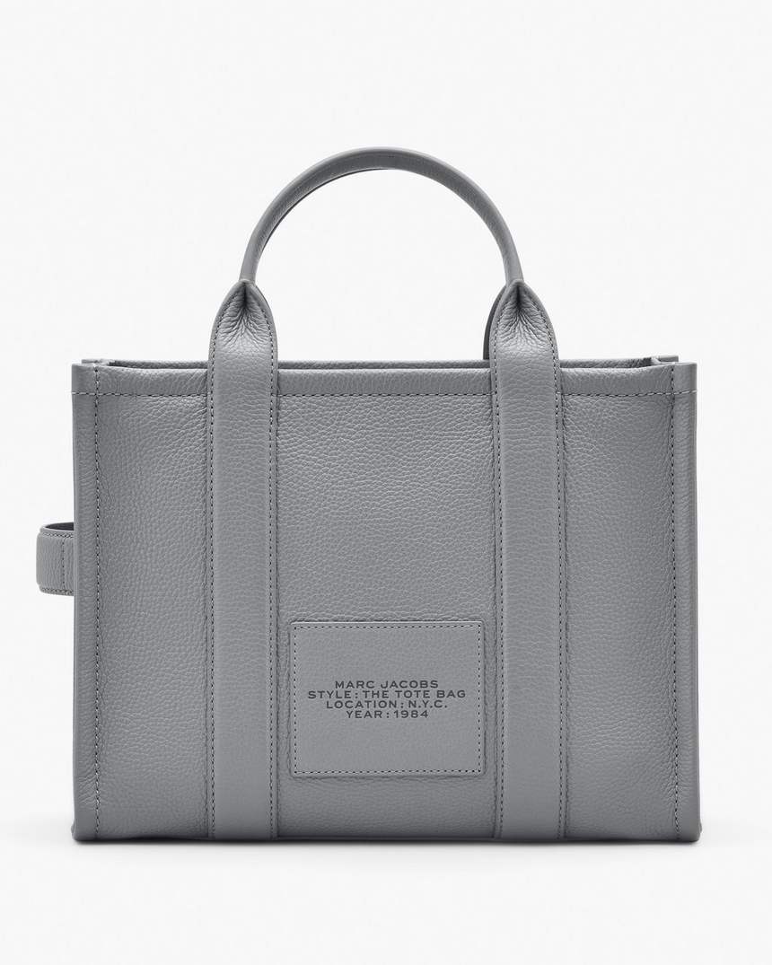 bolsa tote média de couro