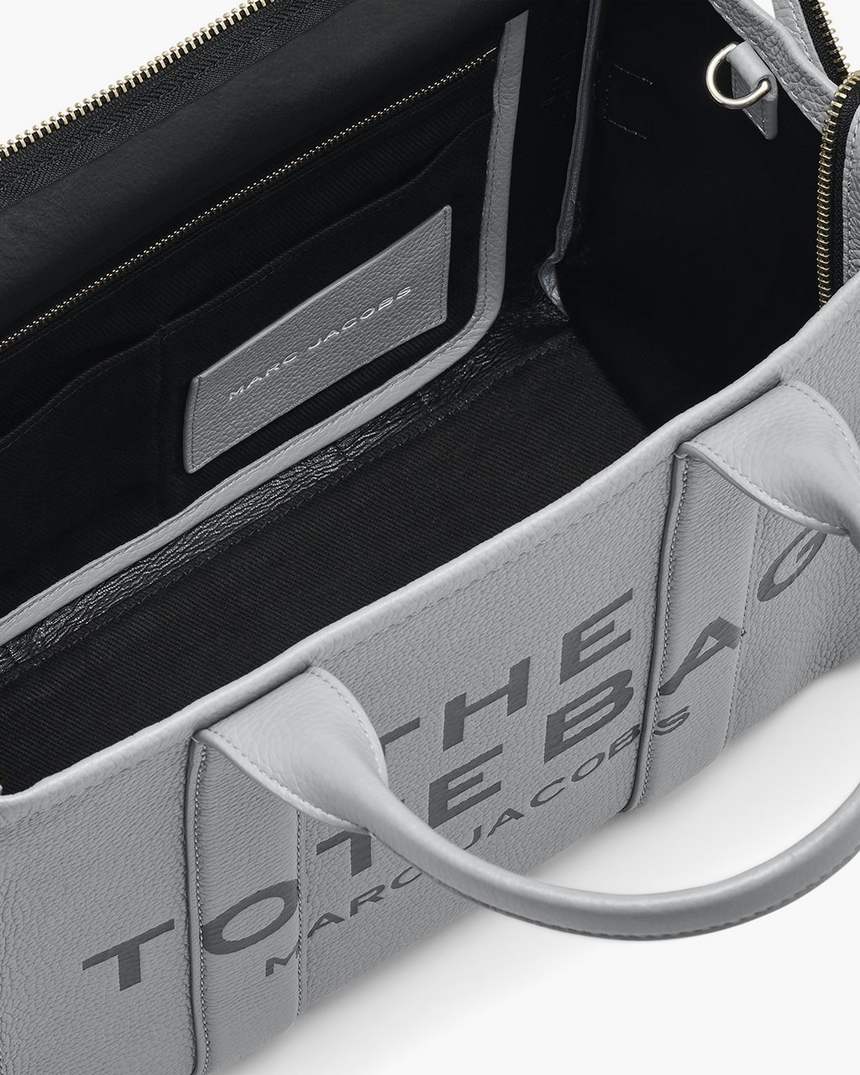 bolsa tote média de couro