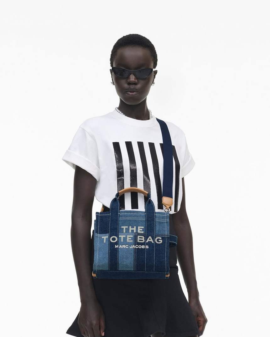 bolsa tote pequena em jeans