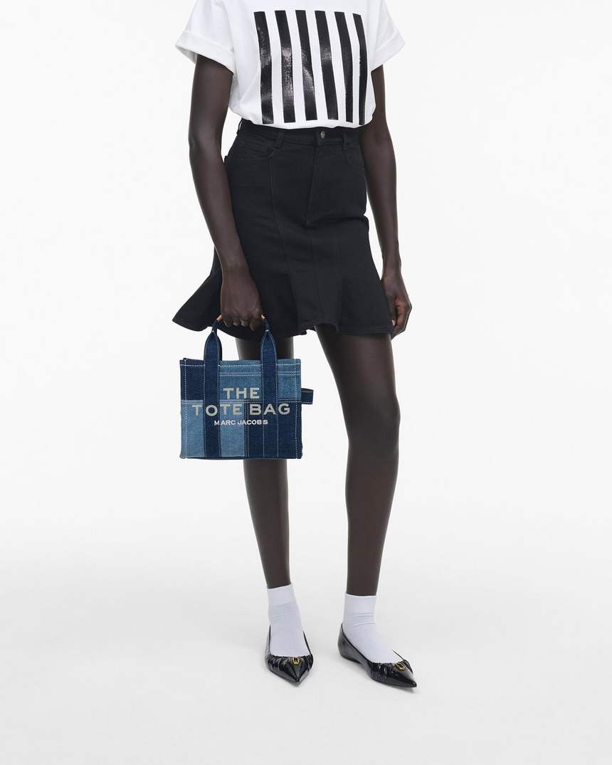 bolsa tote pequena em jeans