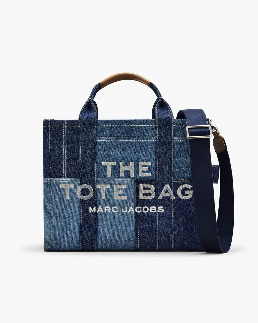 bolsa tote média em jeans