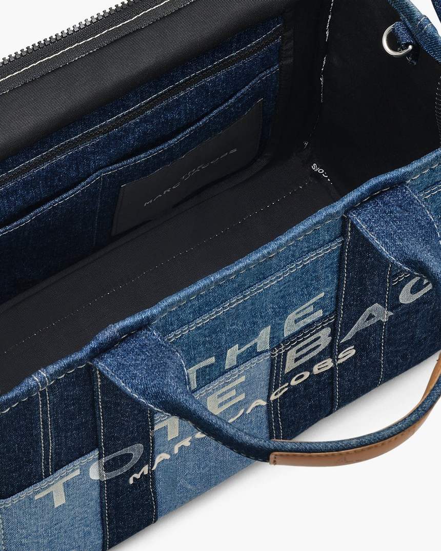 bolsa tote média em jeans
