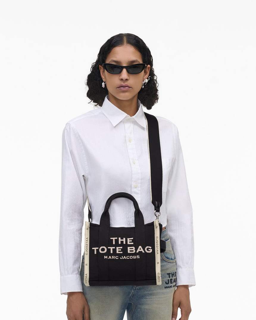 bolsa tote pequena jacquard
