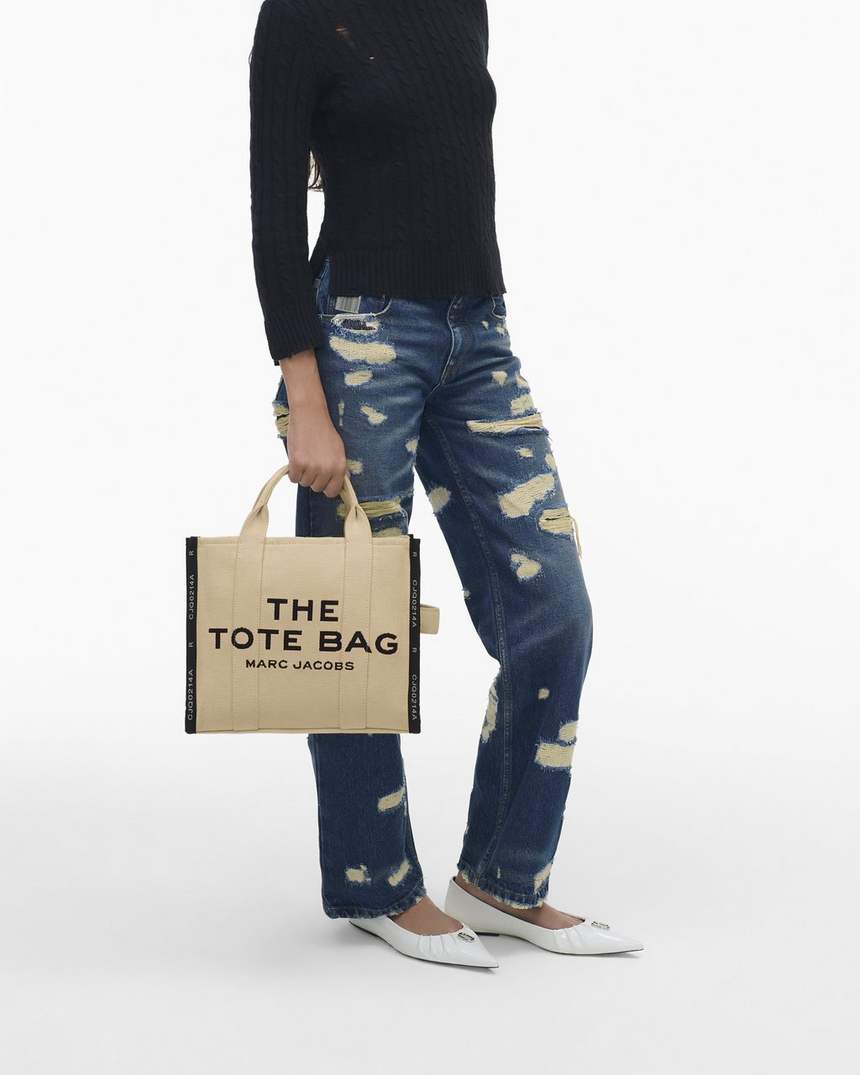 bolsa tote média jacquard