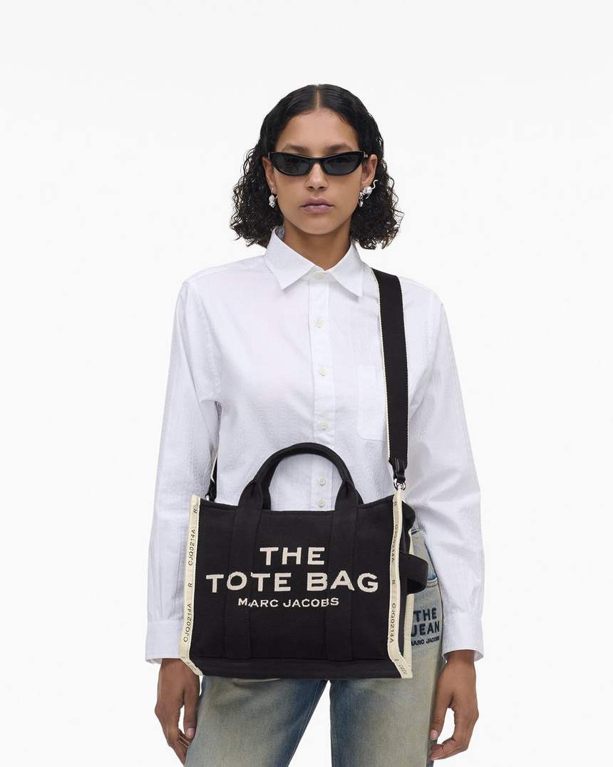 bolsa tote média jacquard