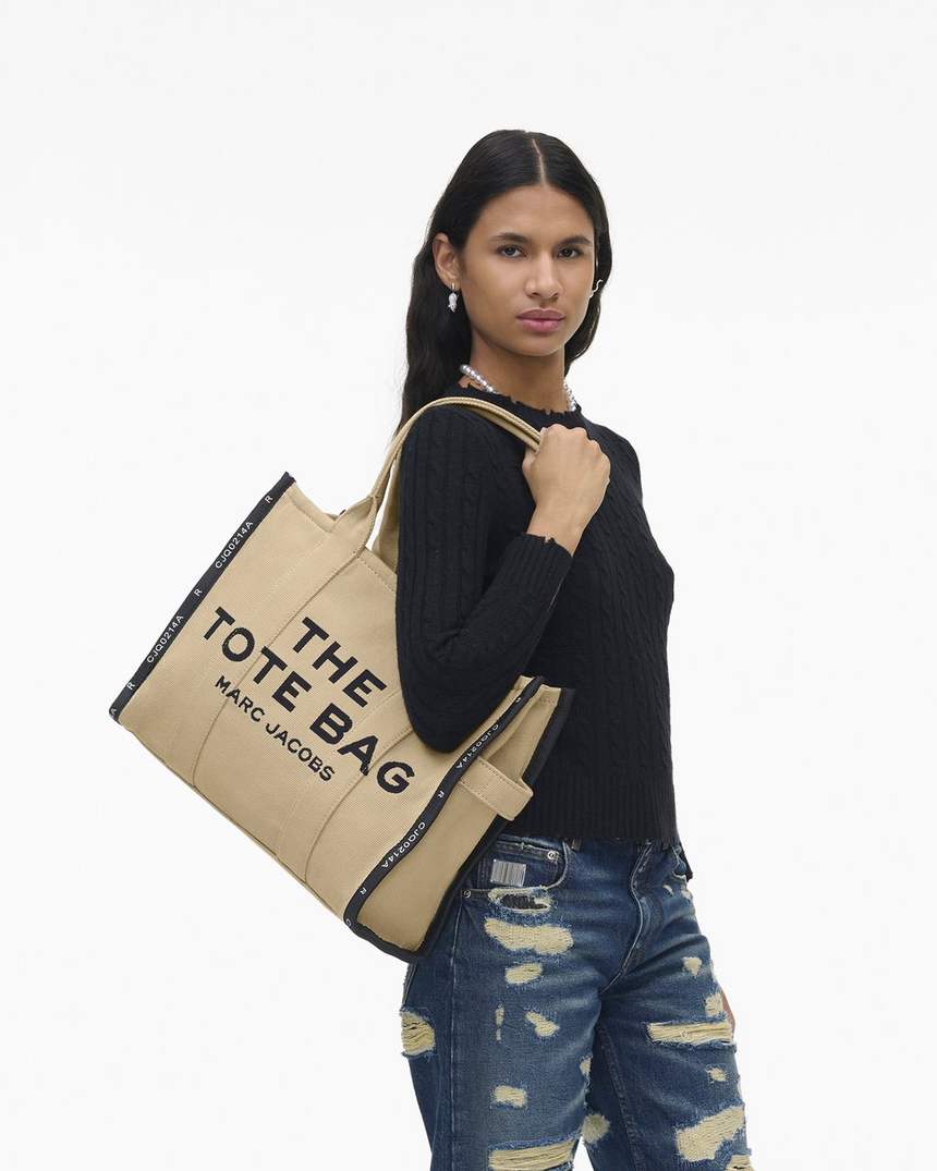 bolsa tote grande jacquard