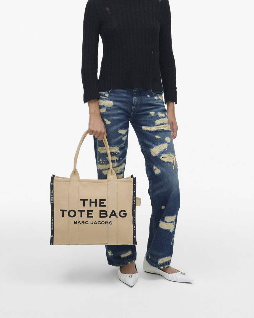 bolsa tote grande jacquard