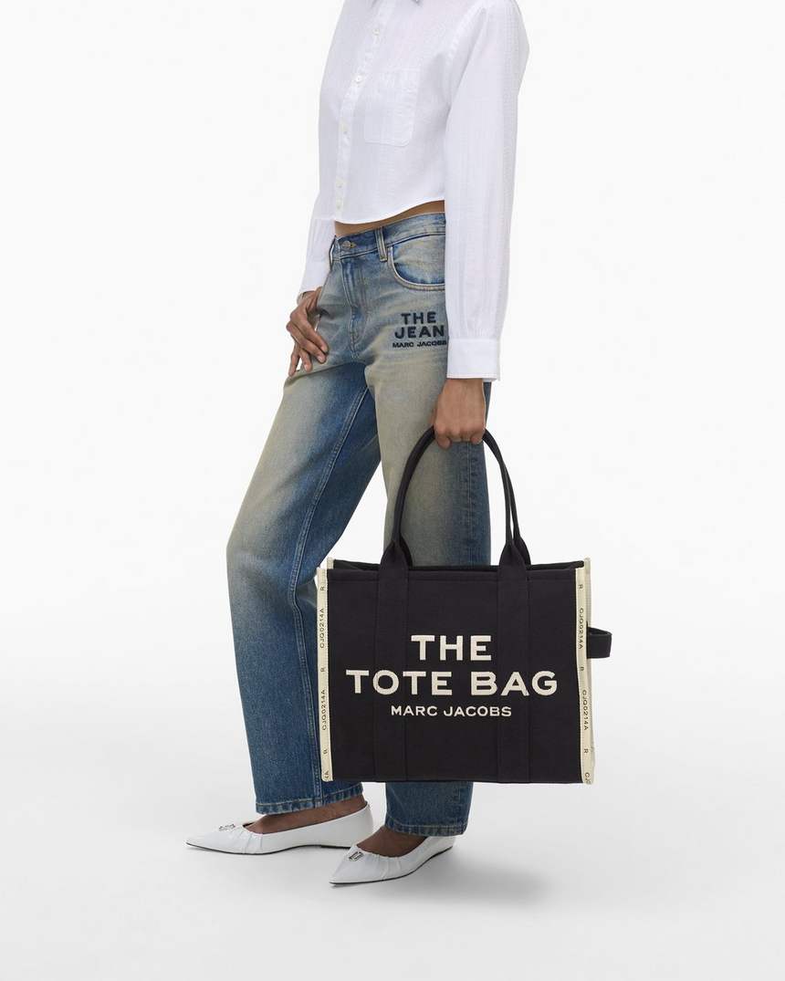 bolsa tote grande jacquard