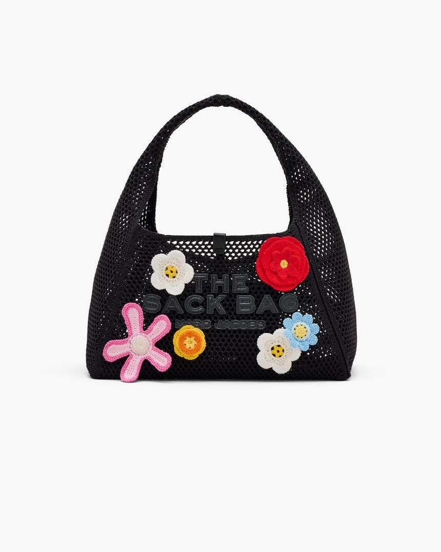 bolsa mini saquinho de crochê daisy