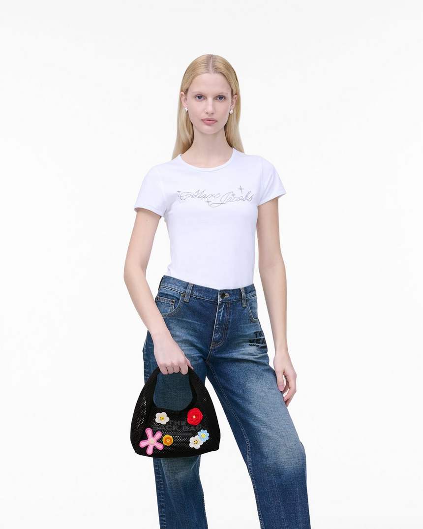 bolsa mini saquinho de crochê daisy