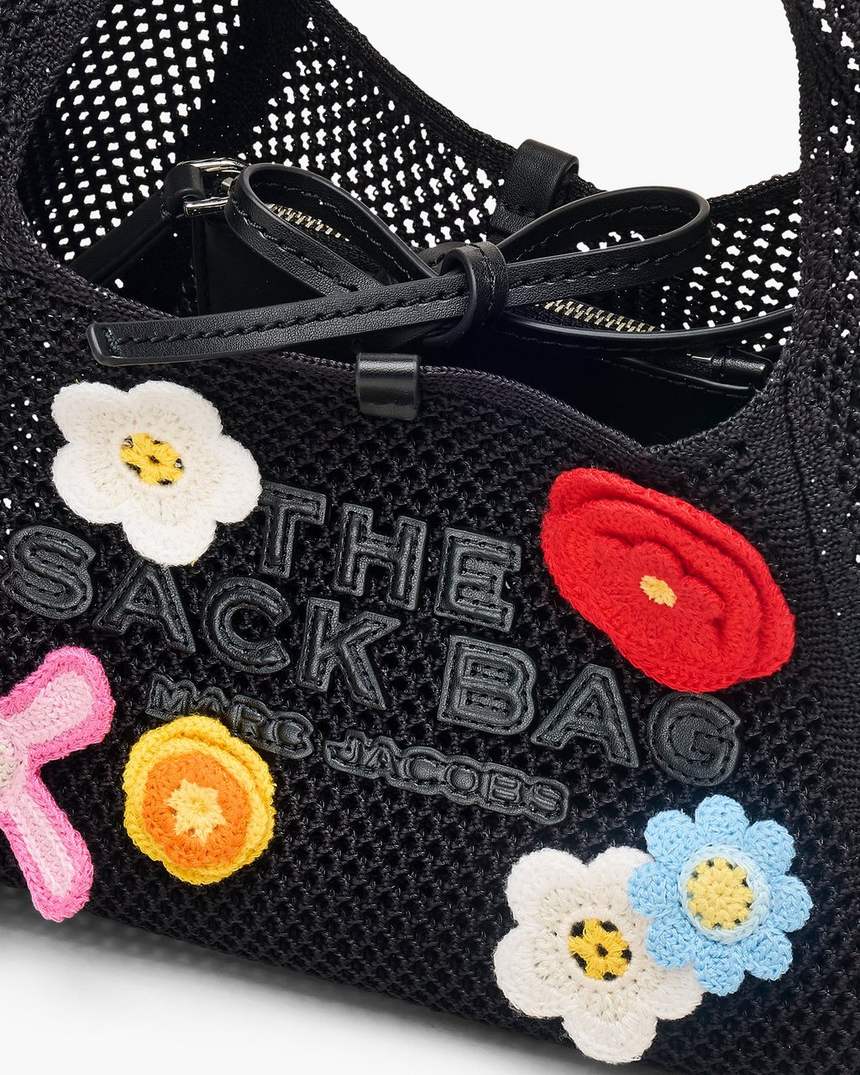 bolsa mini saquinho de crochê daisy