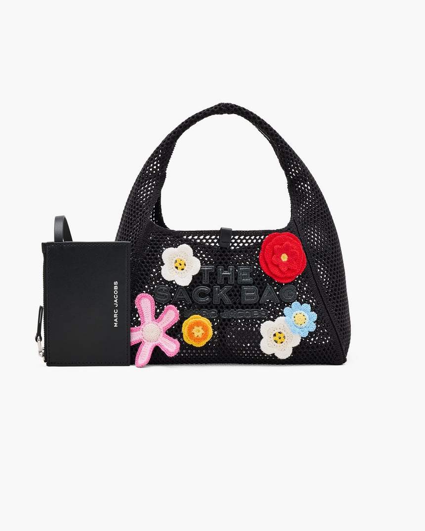 bolsa mini saquinho de crochê daisy