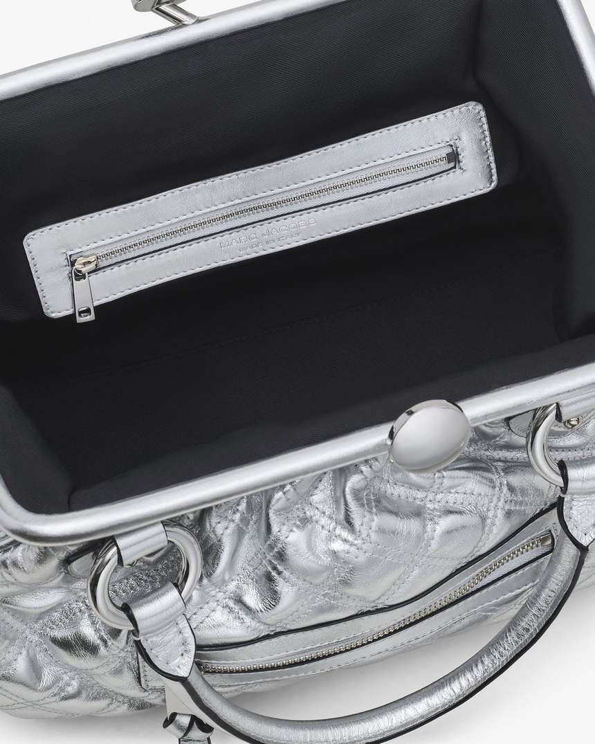 bolsa stam em couro metálico acolchoado reedição.