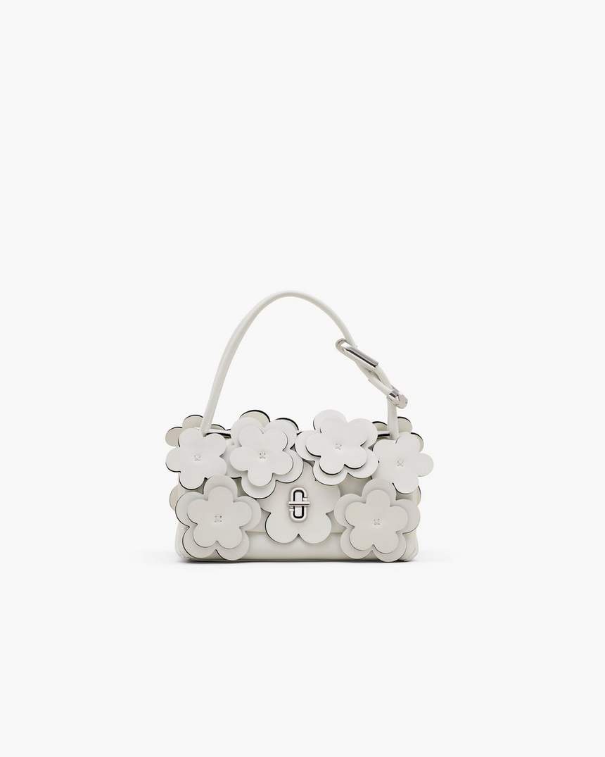 bolsa dupla mini com aplique de margaridas