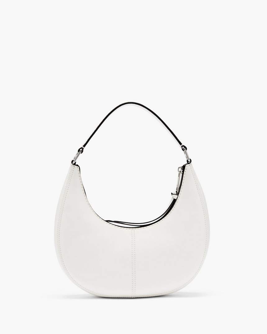bolsa pequena em formato de meia-lua crinkle cruiser