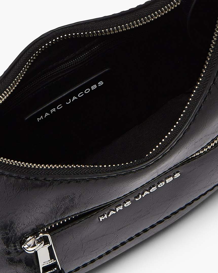 bolsa pequena em formato de meia-lua crinkle cruiser