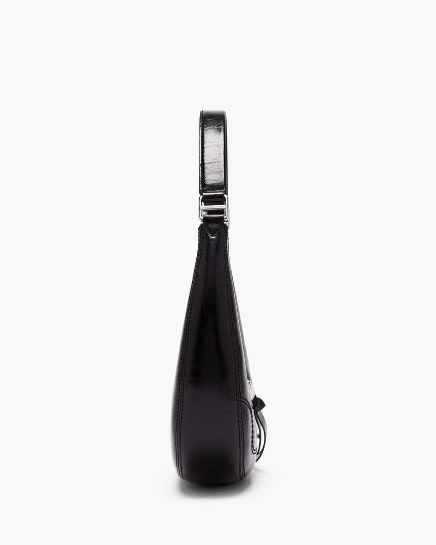 bolsa pequena em formato de meia-lua crinkle cruiser