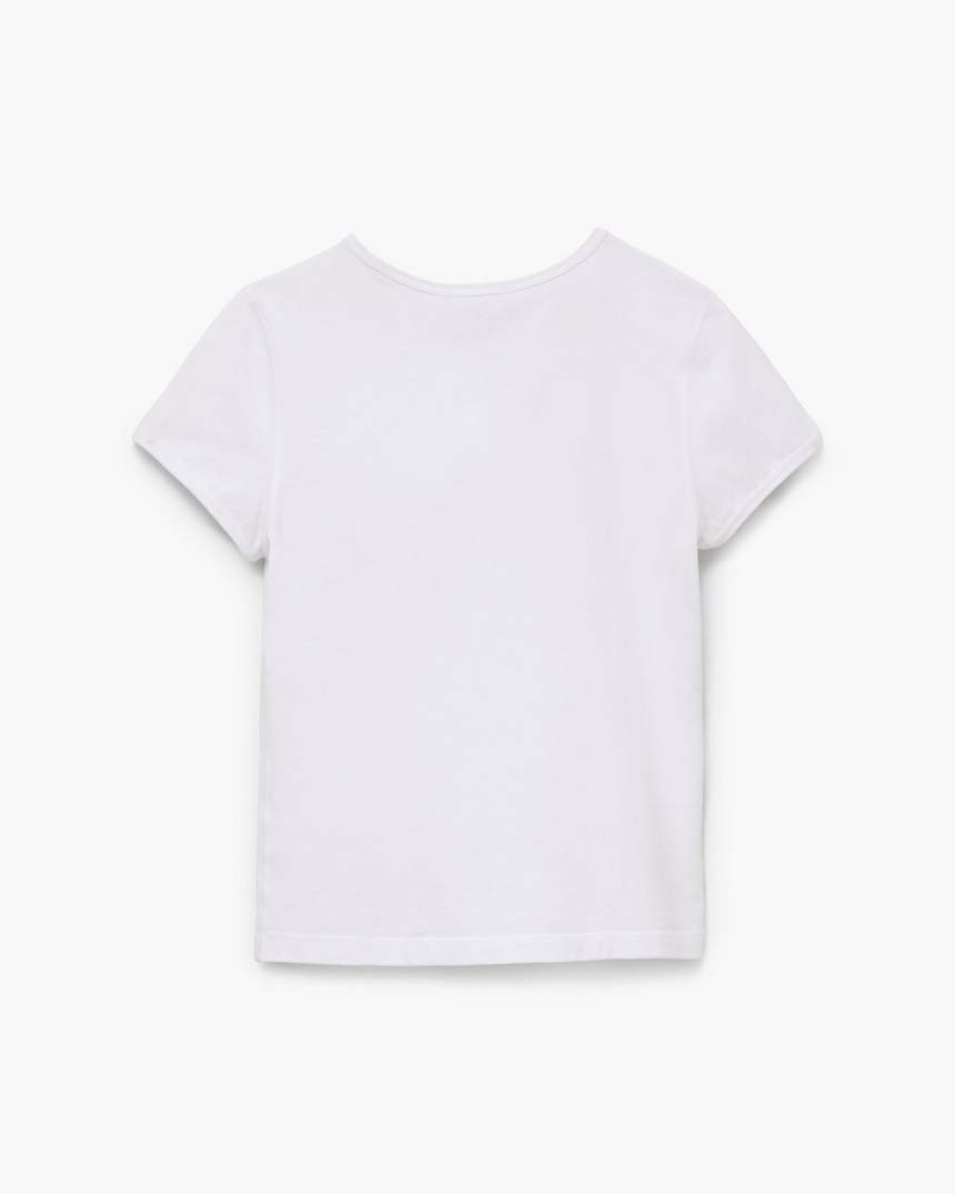 camiseta encolhida com logo charmoso