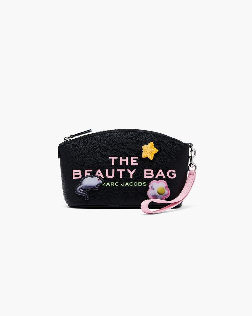 bolsa de beleza com adesivos