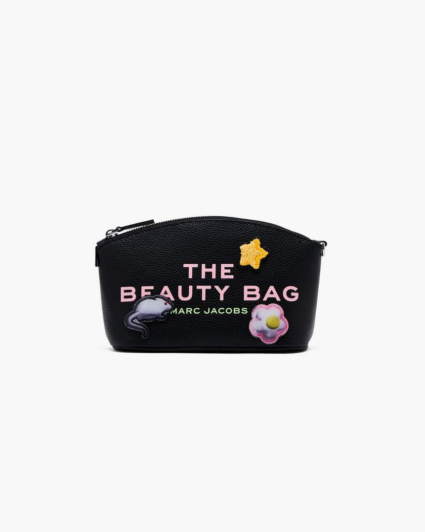 bolsa de beleza com adesivos